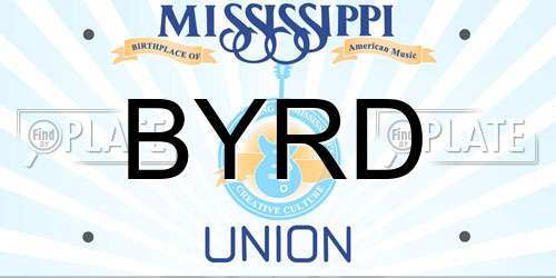 BYRD Mississippi License Plate