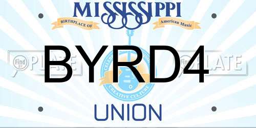 BYRD4 Mississippi License Plate