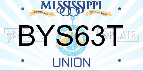 BYS63T Mississippi License Plate