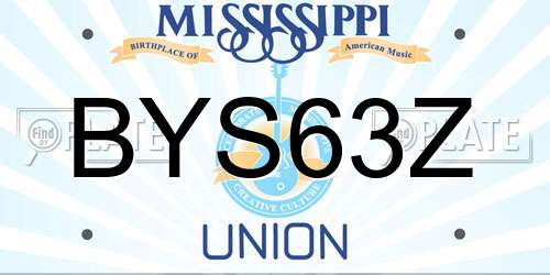 BYS63Z Mississippi License Plate