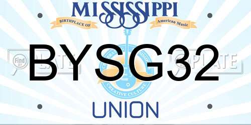 BYSG32 Mississippi License Plate