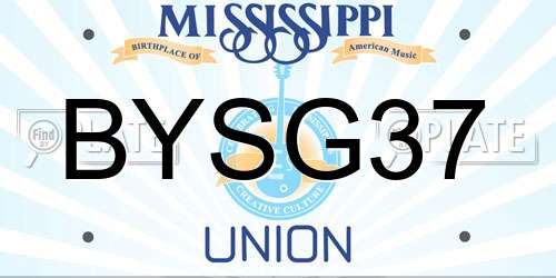 BYSG37 Mississippi License Plate
