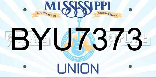 BYU7373 Mississippi License Plate