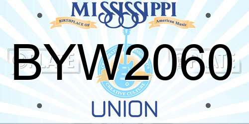 BYW2060 Mississippi License Plate