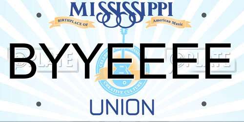 BYYEEEE Mississippi License Plate