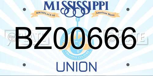 BZ00666 Mississippi License Plate