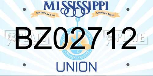 BZ02712 Mississippi License Plate