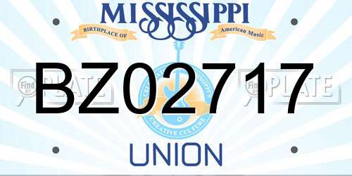 BZ02717 Mississippi License Plate
