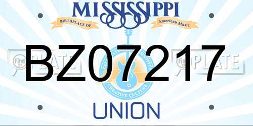 BZ07217 Mississippi License Plate