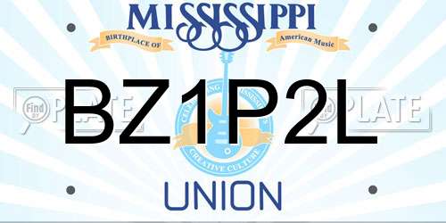 BZ1P2L Mississippi License Plate