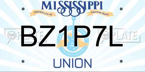 BZ1P7L Mississippi License Plate