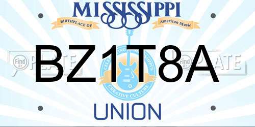 BZ1T8A Mississippi License Plate