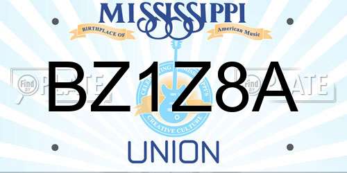 BZ1Z8A Mississippi License Plate