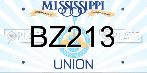 BZ213 Mississippi License Plate