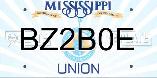 BZ2B0E Mississippi License Plate