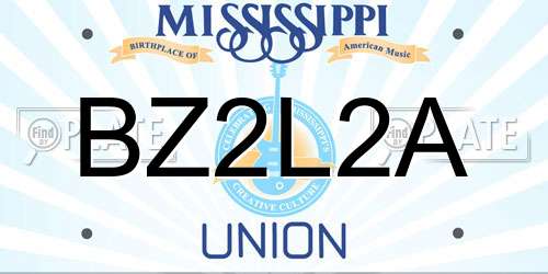 BZ2L2A Mississippi License Plate