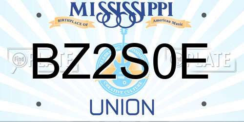 BZ2S0E Mississippi License Plate