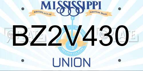 BZ2V430 Mississippi License Plate