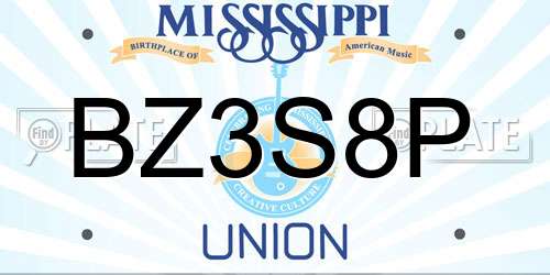 BZ3S8P Mississippi License Plate