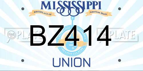 BZ414 Mississippi License Plate