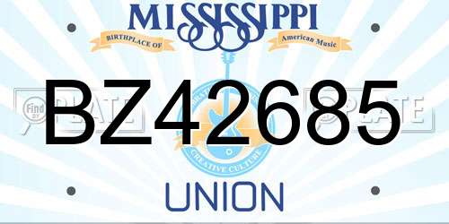 BZ42685 Mississippi License Plate