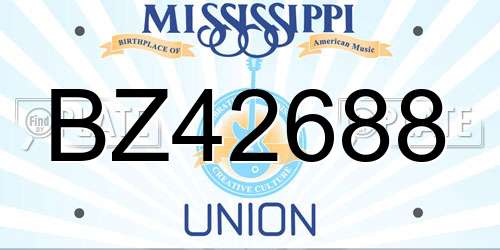 BZ42688 Mississippi License Plate
