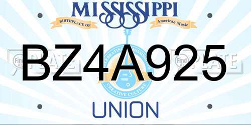 BZ4A925 Mississippi License Plate