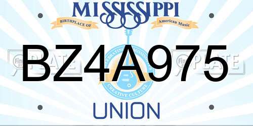 BZ4A975 Mississippi License Plate