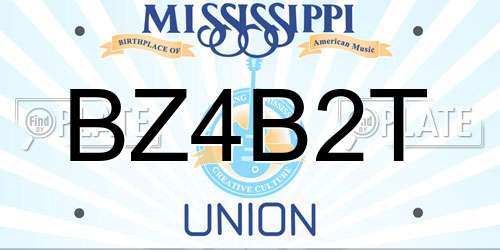 BZ4B2T Mississippi License Plate