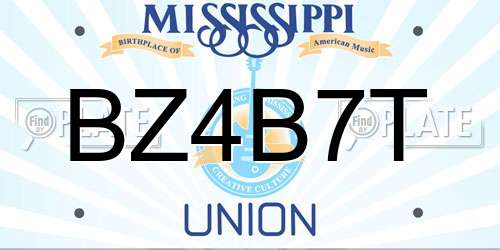 BZ4B7T Mississippi License Plate