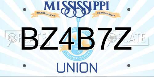 BZ4B7Z Mississippi License Plate