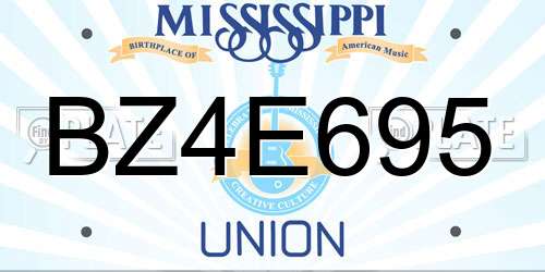 BZ4E695 Mississippi License Plate