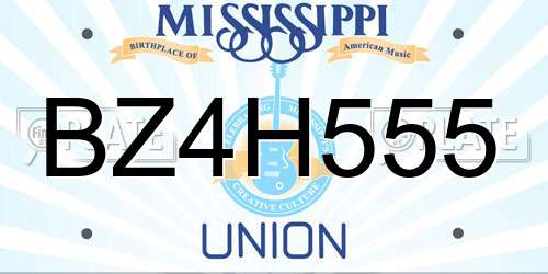 BZ4H555 Mississippi License Plate