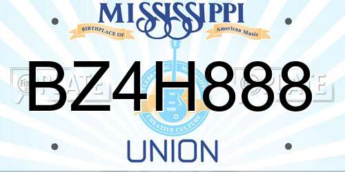 BZ4H888 Mississippi License Plate