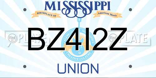 BZ4I2Z Mississippi License Plate