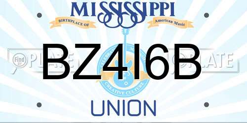 BZ4I6B Mississippi License Plate