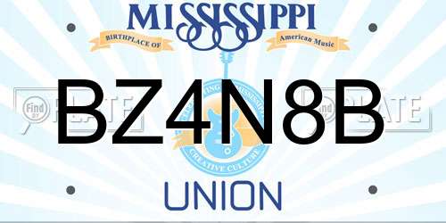 BZ4N8B Mississippi License Plate