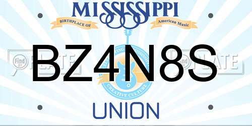 BZ4N8S Mississippi License Plate