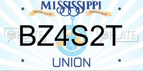 BZ4S2T Mississippi License Plate