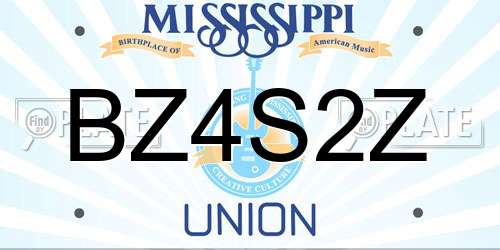 BZ4S2Z Mississippi License Plate