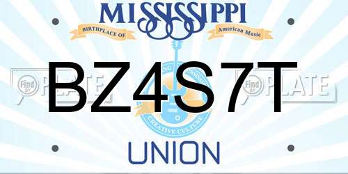 BZ4S7T Mississippi License Plate