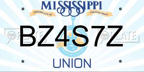 BZ4S7Z Mississippi License Plate
