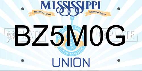BZ5M0G Mississippi License Plate