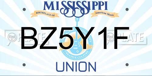 BZ5Y1F Mississippi License Plate