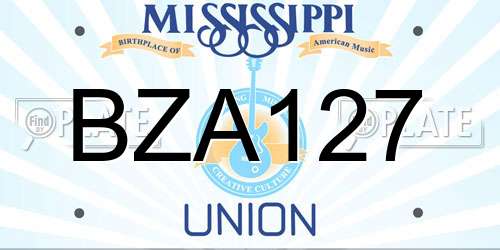 BZA127 Mississippi License Plate