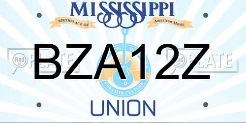 BZA12Z Mississippi License Plate
