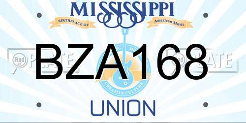 BZA168 Mississippi License Plate