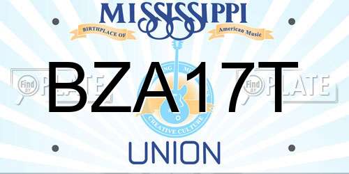 BZA17T Mississippi License Plate