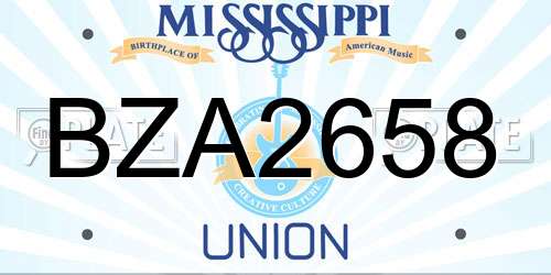BZA2658 Mississippi License Plate