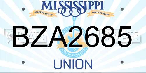 BZA2685 Mississippi License Plate